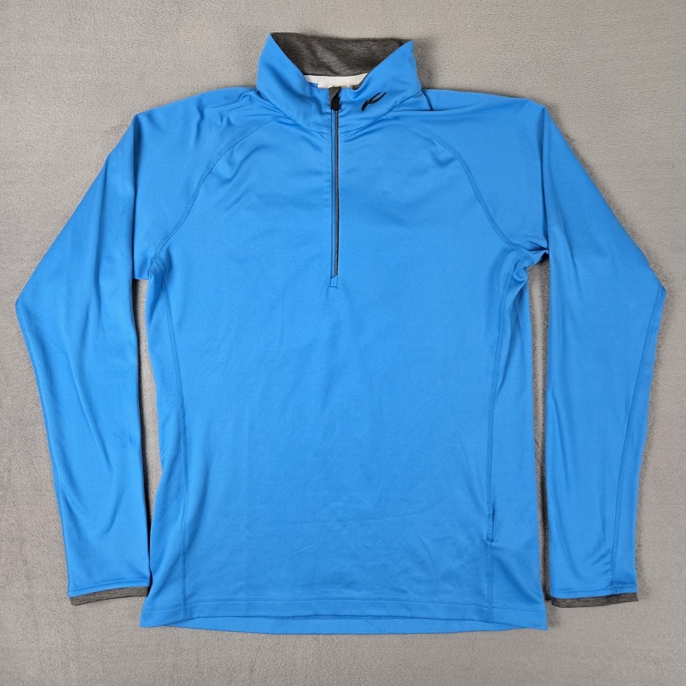 Kjus Feel Half Zip Pullover Mens Medium‎  Stretch Performance Activewear Blue